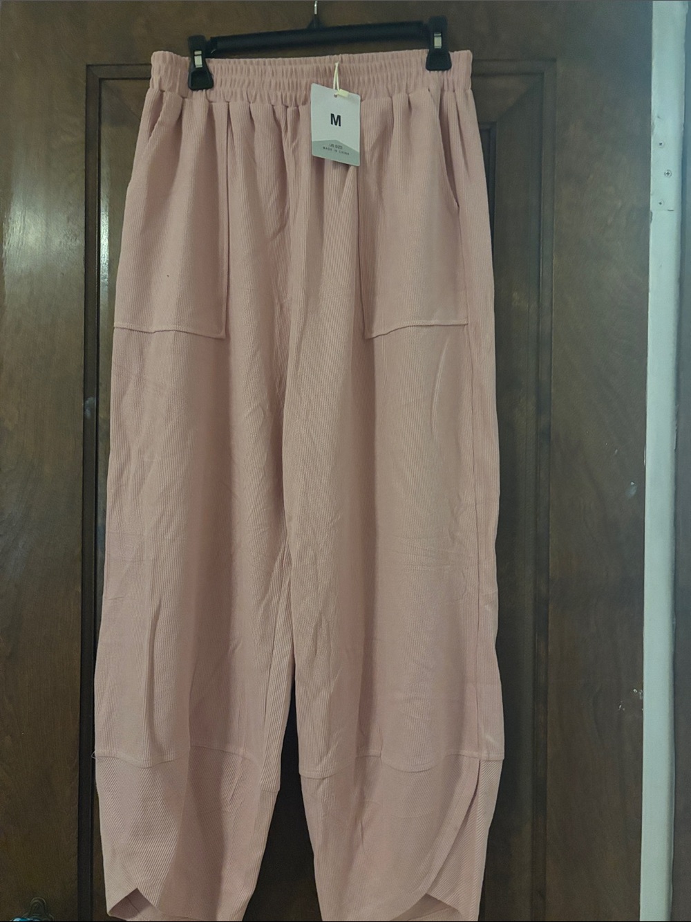 Relaxed High-Waist Pink Lounge Pants - Size M